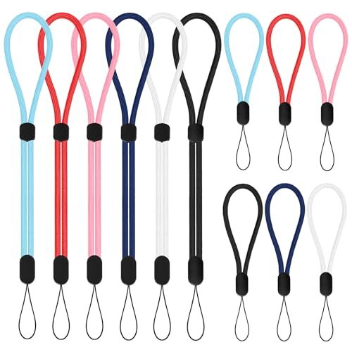 Correa de muñeca cordón, paquete de 12 muñequeras ajustables cordones de teléfono 12 piezas-mezcla de colores - Imagen 1 de 7