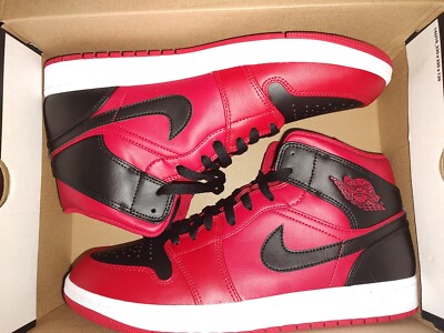 Nike Air Jordan Mid Reverse Bred 2022 Red Black NIB New Chicago Bulls Men  11