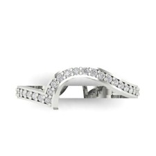 0.17 ctw Zirconia Diamond Women's Wedding Band, Stackable 14K White Gold Ring