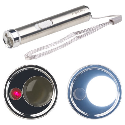 PEARL 2in1-LED-Taschenlampe & Laserpointer, Edelstahl-Gehäuse, 15 Lumen