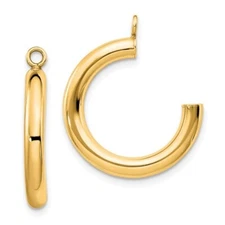 10k Yellow or White Gold 3mm Polished Tube C Hoop Earring Jackets