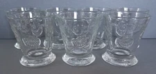 7 La Rochere Versailles Double Old Fashioned Glasses Pressed Shells Scrolls 8 oz