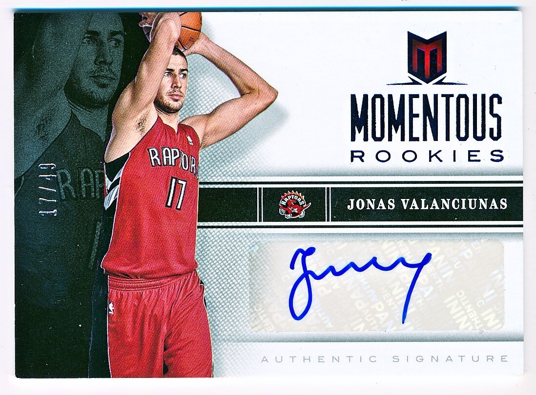 その他 1 of 1 2012-13RC JONAS VALANCIUNAS 2012-13 Momentum Jonas Valanciunas Momentous Blue Auto Rc #62 (17