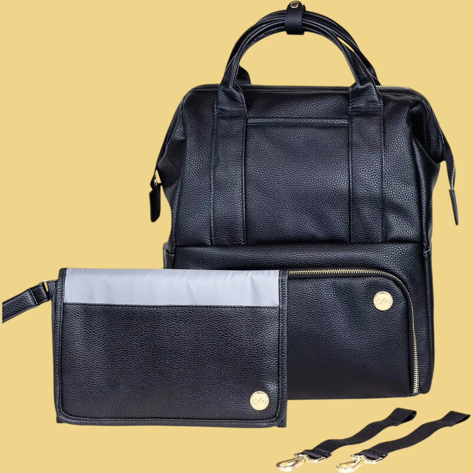 CleverMade Diaper Bag Backpack w/Handles-Includes Changing Pad & Stroller straps