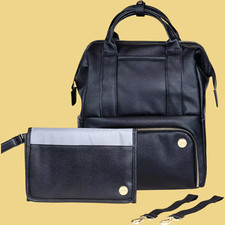 CleverMade Diaper Bag Backpack w/Handles-Includes Changing Pad & Stroller straps