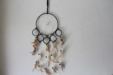 DREAMCATCHER INDIAN WITH 6 RINGS BLACK COLOR NATIVE AMERICAN
