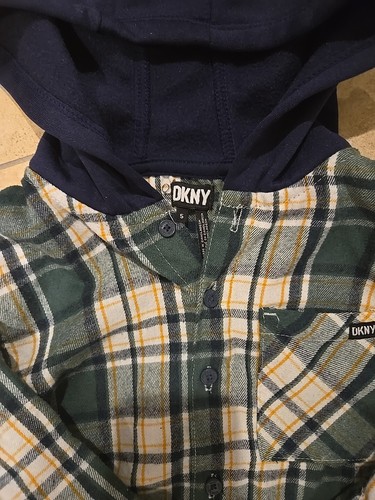 DKNY 5T Boy Long Sleeve Hooded Shirt - Picture 2 of 4