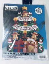  111 Design Works Happy Holidays Christmas Tree Felt Applique Wall Kit 5108