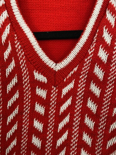 Vtg 2 Kid’s Sweater Grandpa Vest Argyle Peacock Blue And Red White Small 4/6X - Picture 12 of 13