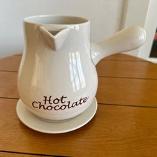 Hot Chocolate Pot Mixing Jug Pitcher With Saucer