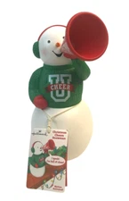 Christmas Cheer Snowman Motion Activated 8" Cheerleader Hallmark NWT 2012 WORKS