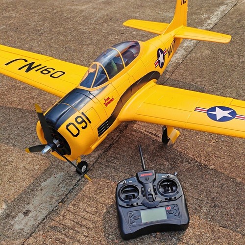 Dynam T-28 Trojan V2 Yellow 4S RC Warbird Plane 1300mm w/ Flaps - Picture 9 of 24