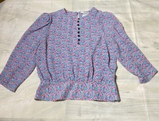 Vintage Women's 80s/90s Frejani Floral Puffy Polyester Teacher Secretary Blouse
