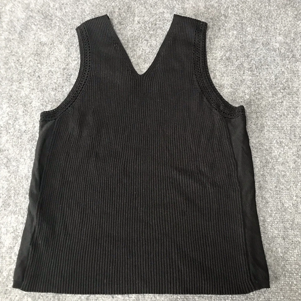 复古 90 Y2K Top L 罗纹作物极简主义仙女垃圾哥特女巫奇异想天开 — 第 4/4 张图片