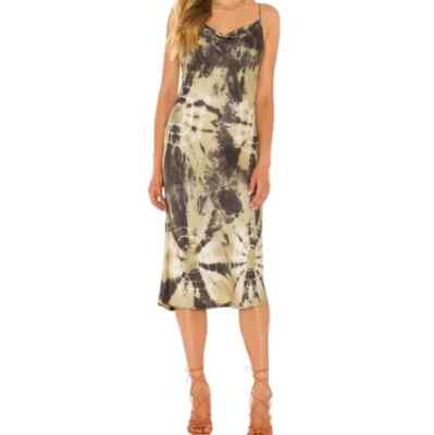 Young Fabulous & Broke Evie Satin Slip Dress in Toffee Caramel Bronze L NWOT