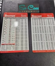 Pocket Starrett Metric and Decimal Equivalents Chart Machinist F1/E6