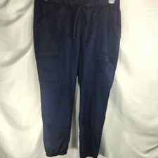 ScrubStar Indigo Blue Elastic Draw String Waist Scrub Pants Size Petite Large