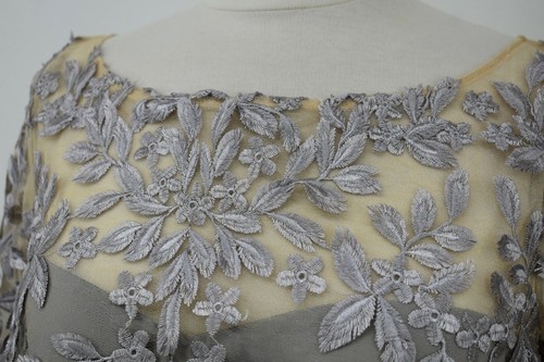 JS Collections Embroidered Mock Two-Piece Gown Dress 3/4 Sleeve Floral 12 $328 - Picture 5 of 12