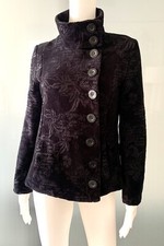 Desigual Black Tapestry Jacquard Fitted Jacket Size 38 Us Xs/s