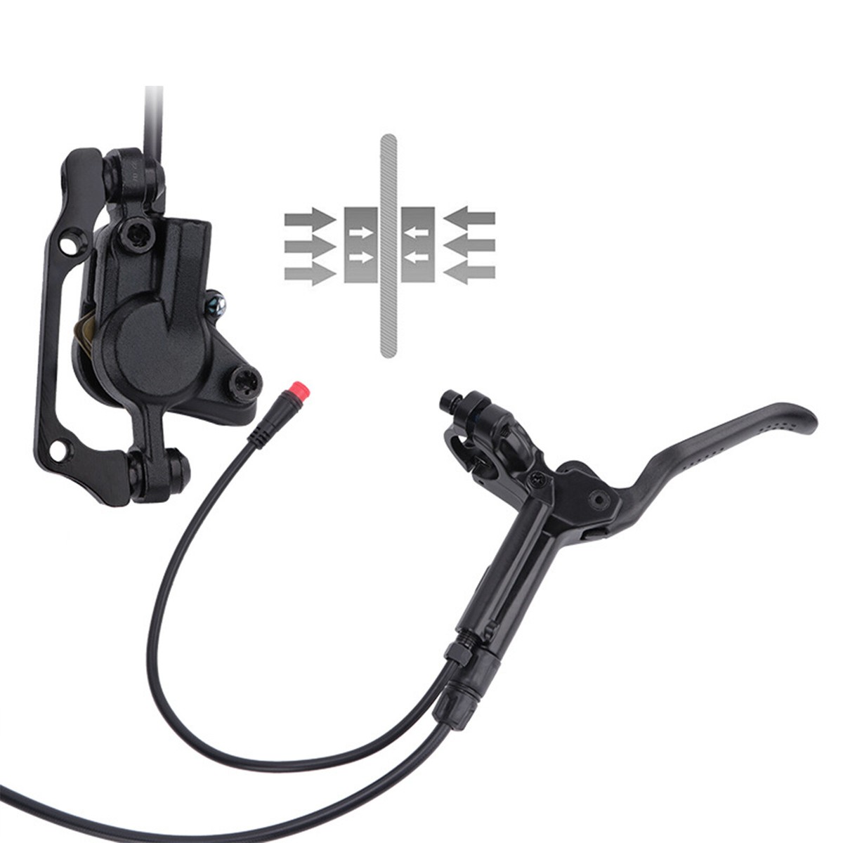 E-Bike Hydraulic Disc Brake Set – Front & Rear Dual Piston Calipers With Levers, For 160mm Rotors (Front Kit, Rotor Not Included)