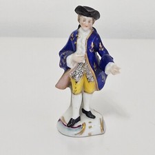VTG Figurine Of A Fine Gent In A Blue Coat. Gold Anchor Mark After Chelsea. VGC 