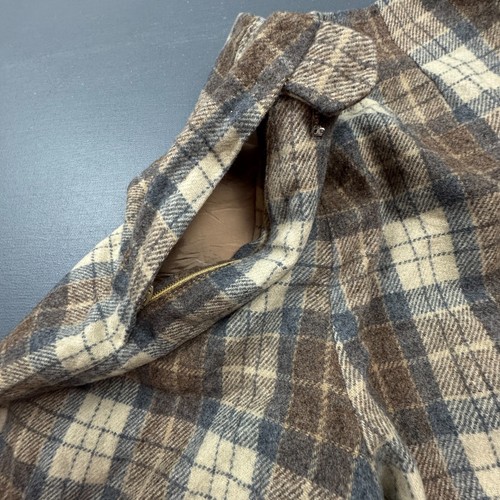 Girls Plaid Wool Pants Size 10 Brown Beige Checkered Warm Winter Retro Classic - Picture 8 of 10