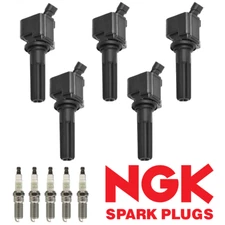 5 Ignition Coil & 5 NGK Platinum Spark Plug fit 06-12 Saab 9-7x 4.2L l6 UF497