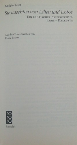 TB Adolphe Belot-Sie naschten von Lilien und Lotos(1990)Erotischer Briefwechsel - Picture 3 of 12