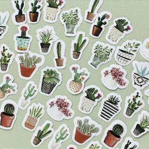 40Pcs Cactus Plant Paper Sticker Decor DIY Diary Scrapbooking Label Stationery