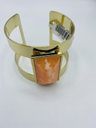 Pink Goldtone Wide Cuff Bracelet New - Picture 2 of 6