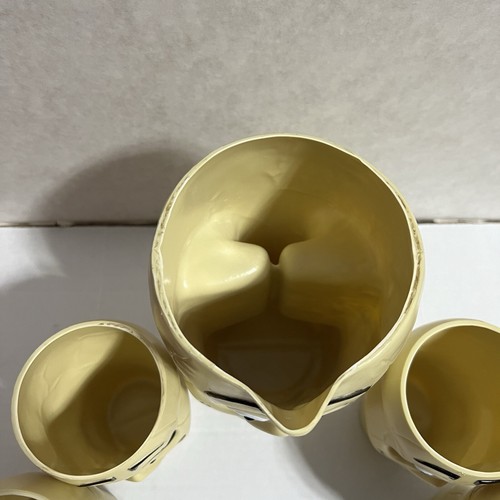 Vintage Halloween Blow Mold Skull Skeleton Pitcher Tumbler Cups Set Lot 5 VTG - Picture 6 of 15