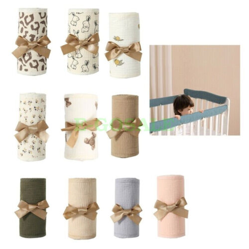NEW - Baby Cot Rail Cover Crib Teething Pad Guard Padded Soft Bumper Protector - Afbeelding 2 van 20
