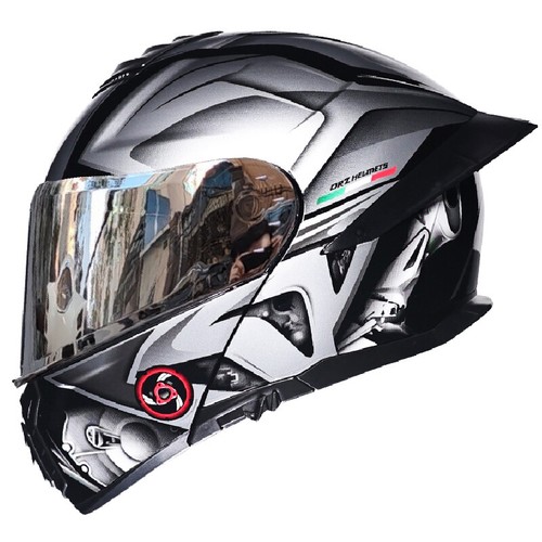DOT Bluetooth Flip Up Motorcycle helmet Dual Lens Motorbike Modular Helmet - Picture 28 of 60