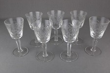 7 Bicchieri in vetro trasparente MOLATI vintage Servizio SET da Vodka Rum Whisky