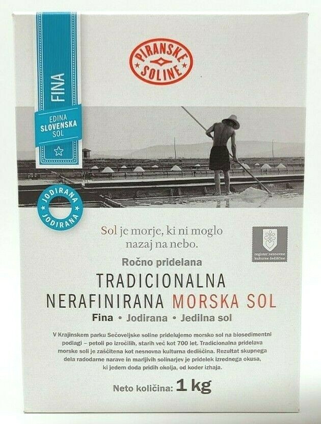 SALE MARINO DI PIRANO kg1 tradizionale FINO iodato - PIRANSKE SOLINE -Slovenia