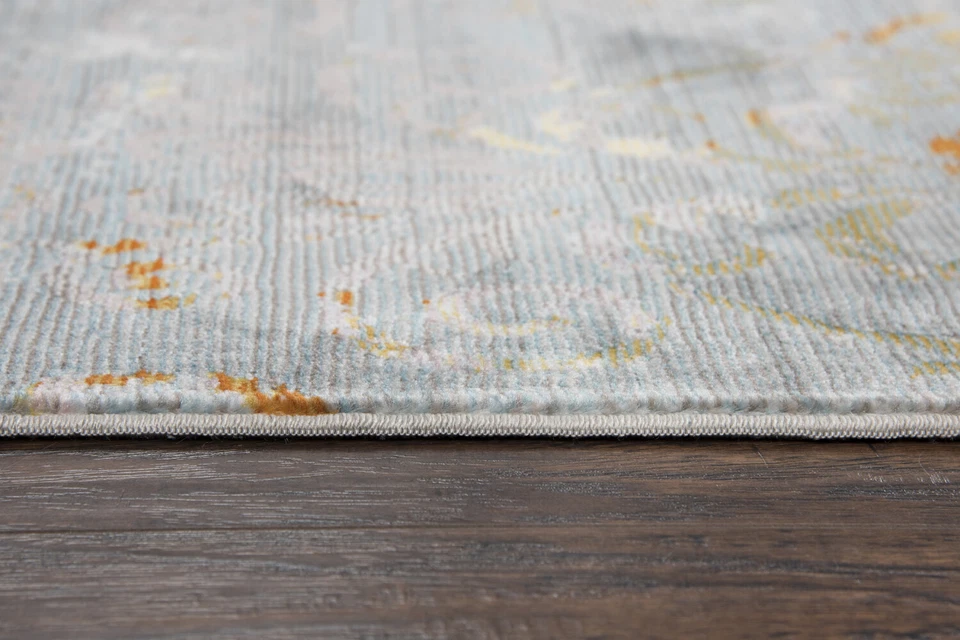 Rizzy Rugs Blue Petals Vines Bulbs Scrolls Contemporary Area Rug Floral PRI106 - Image 2 of 4