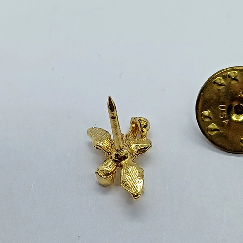 Guardian Angel Lapel Pin Small Gold Tone Vintage Religious Protection Made in US - Picture 6 of 8