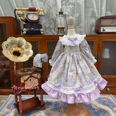 Blythe OB24 1/6 1/4 1/3 BJD Doll Clothes Picking Flowers Bunny Dress + Headwear