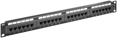 CAT 5e Ethernet Patch Panel 19Zoll 24 Port UTP ungeschirmt; NET PATCH PANEL CAT5