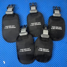Lot of Five Sherwood Scuba Diving Weight Pockets Various Carry Sizes