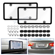 License Plate Shields Novelty Plate Covers Fastening Screws Automotive Set Clear