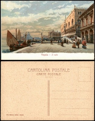 Cartolina Venedig Venezia Il molo Künstlerkarte 1912