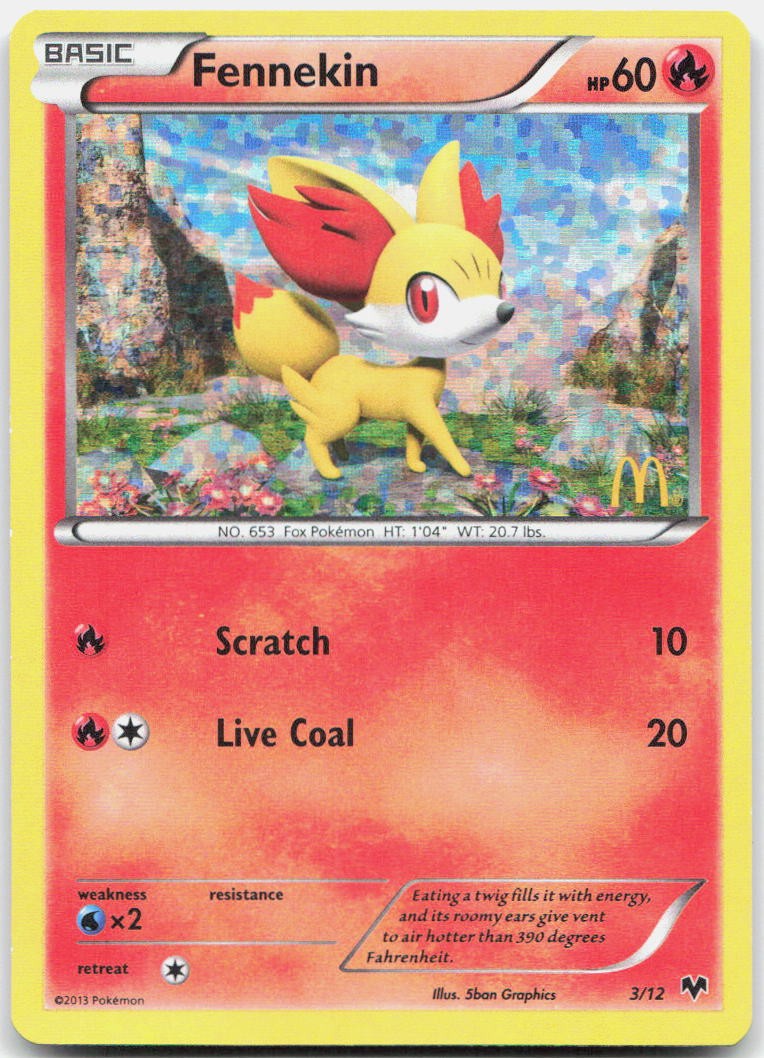 Fennekin 003/012 Holo Promo McDonald's Promos 2014 Pokemon Lightly Played
