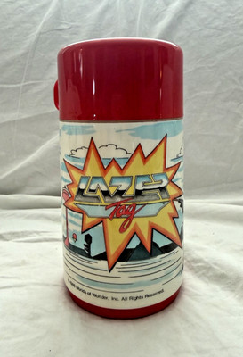 Vintage 1986 Lazer Tag Worlds of Wonder Aladdin Thermos Bottle Lunch Box Old USA