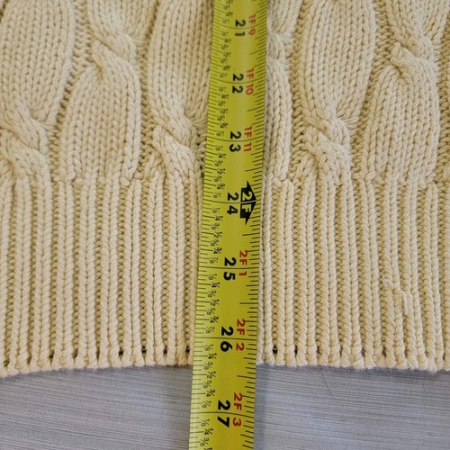 Pringle of Scotland Cable Knit Sweater Men's XL Crew Neck Ivory Cream Cotton - Picture 6 of 6