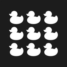Juego de 9 calcomanías adhesivas de vinilo de patito de goma
