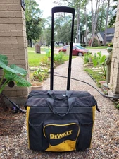 DEWALT Large Rolling 3-Pocket Heavy Duty Tool Bag / Box with Telescoping Handle