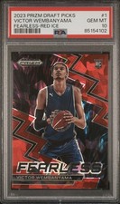 2023 Panini Prizm Draft FEARLESS  Victor Wembanyama #1 Red Ice Prizm (RC) PSA 10