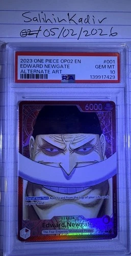 Namco Edward.Newgate OP02-001 Paramount War Leader Alt Art Foil PSA 10 EN 2023