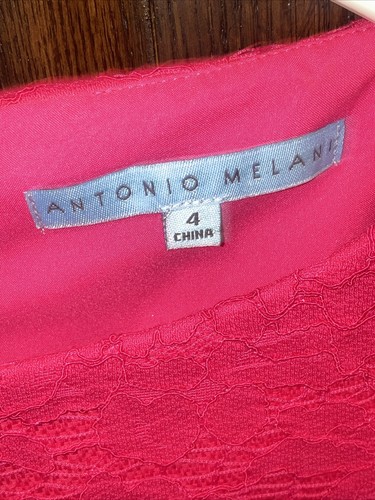 Antonio Melani Pink Lace Accents Sheath Sleeveless Dress Size 4 - Picture 3 of 4